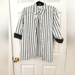 Alia, black and White Striped Women's top sz 16
